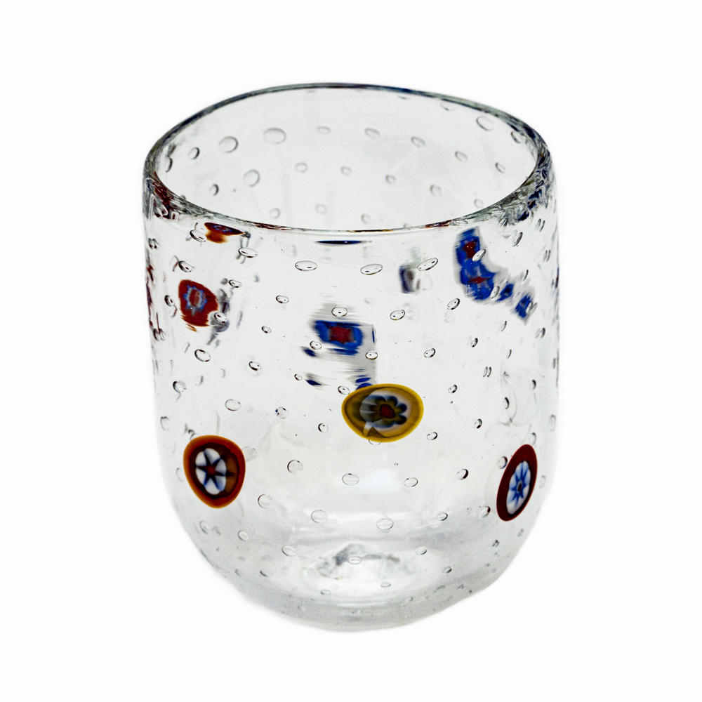 crystal blown glass with murrine