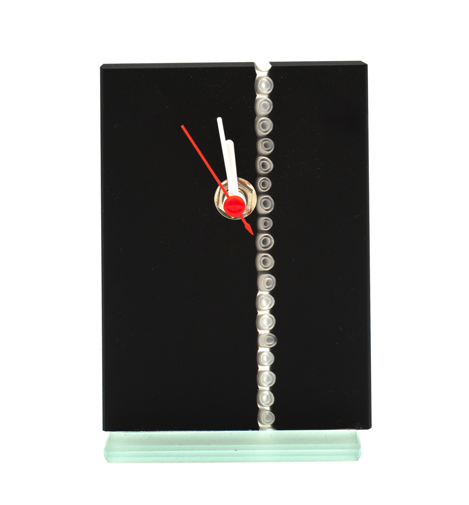 table clock with line of murrine