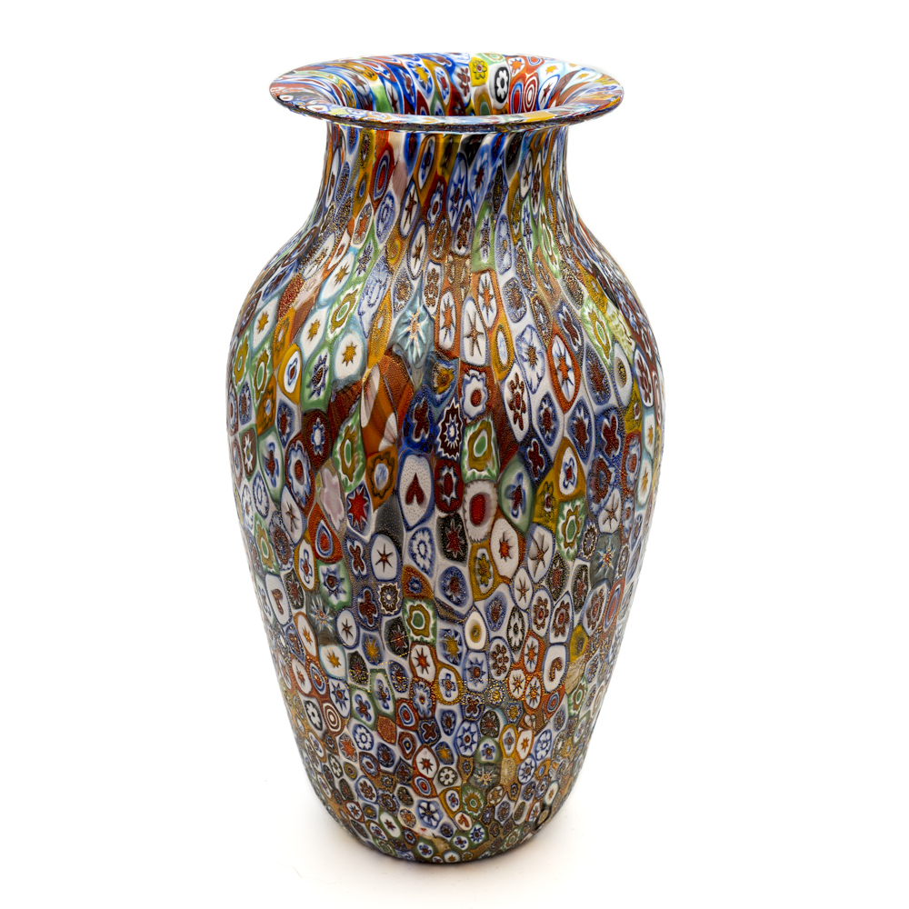 gold and millefiori vase line L