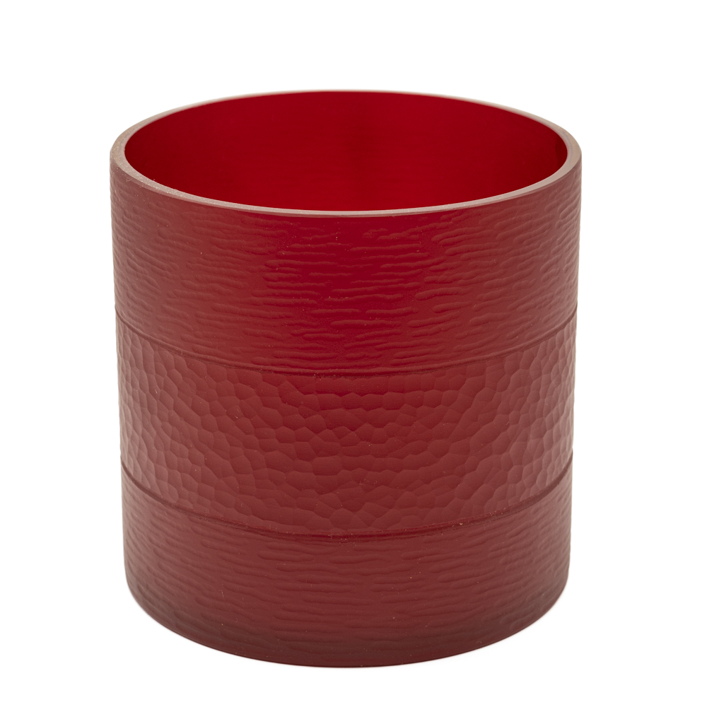 vaso rosso rubino largo