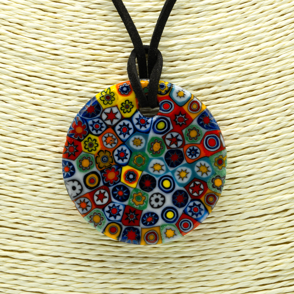 Pendant with Millefiori Murano Glass murrine