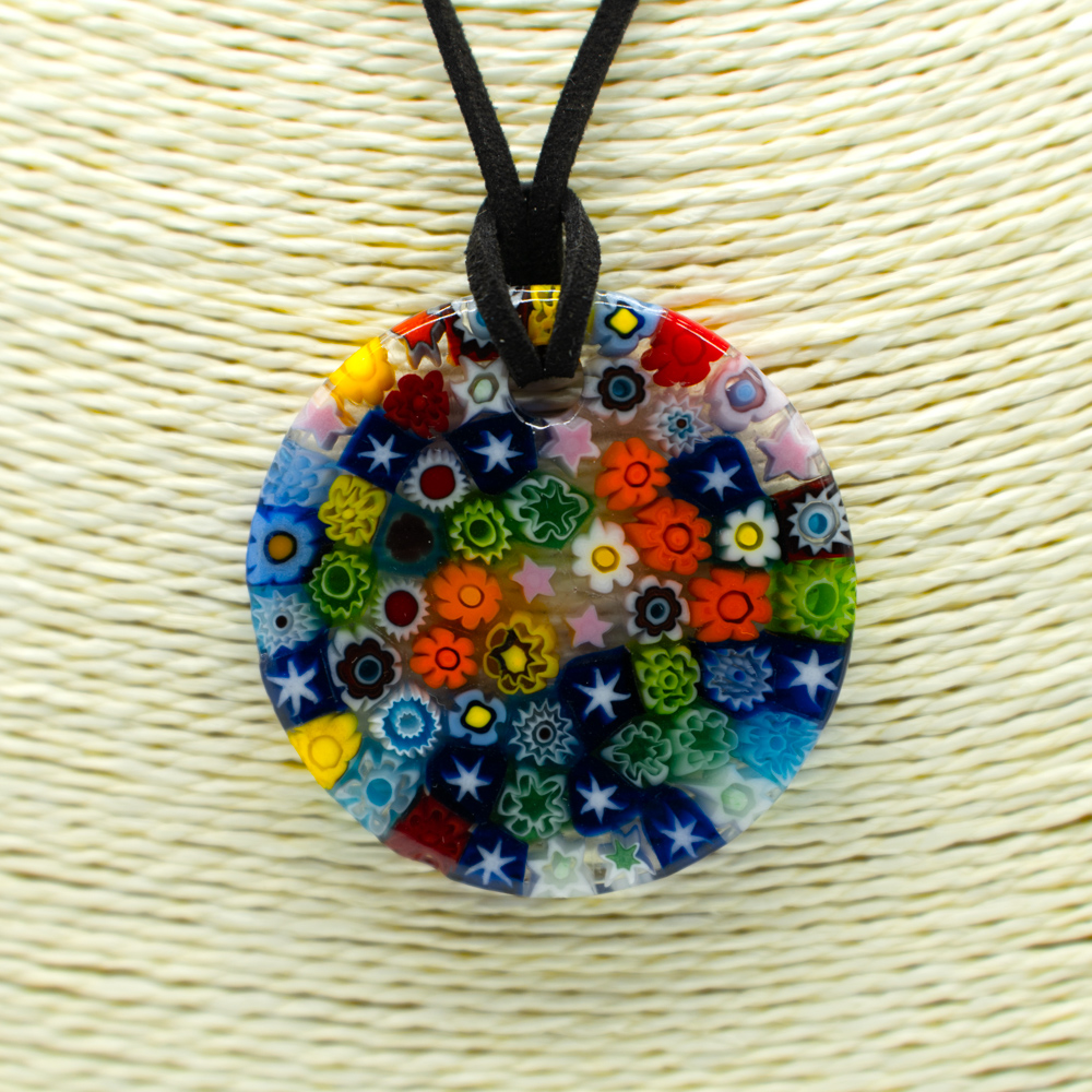 Pendant with Millefiori Murano Glass murrine