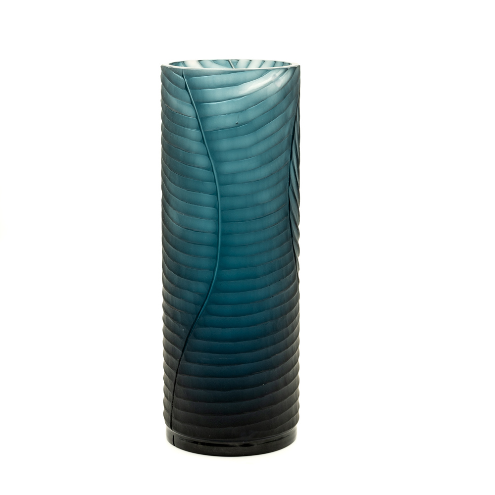 long blue vase